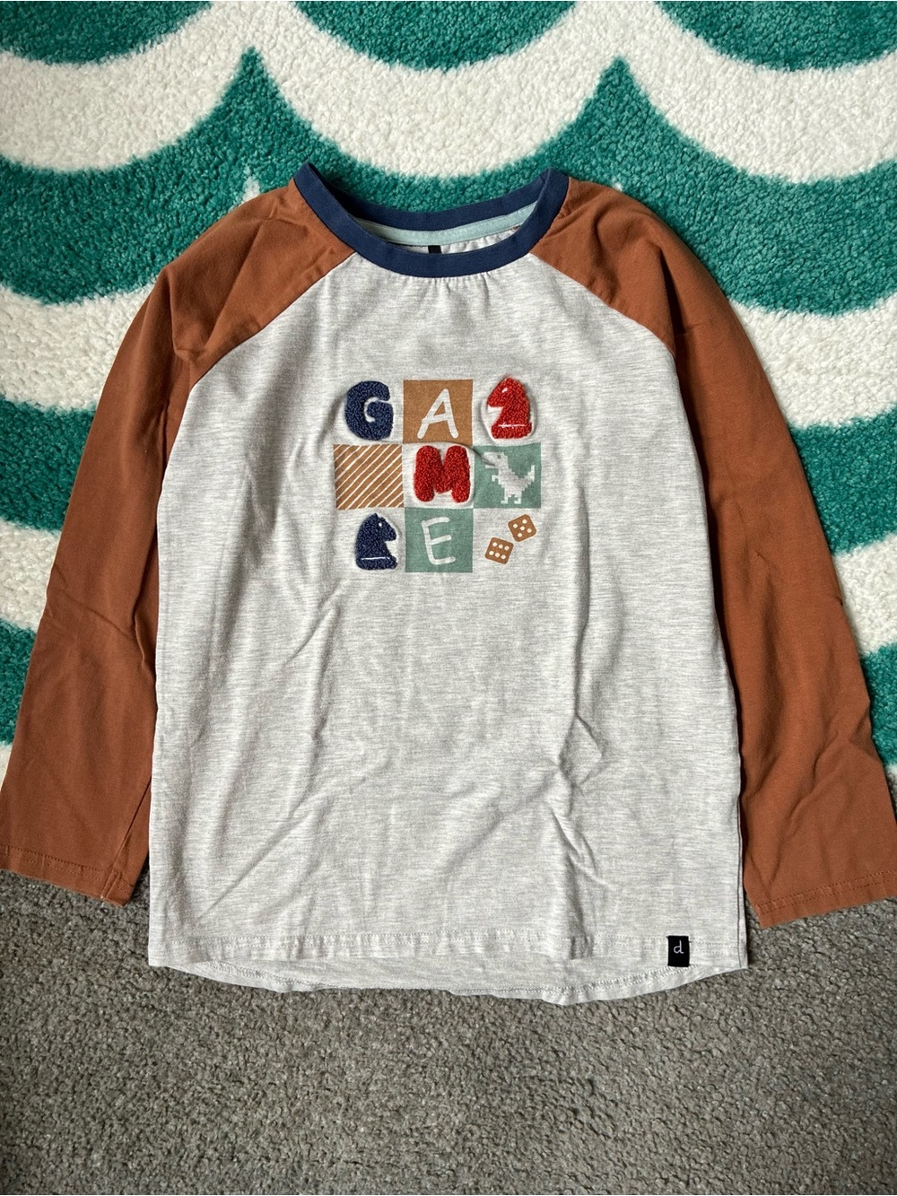 Deux Par Deux Game Tee (Oat/Caramel) Size 8